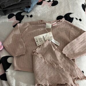 Zara Kids Sweater Set in Light Pink
